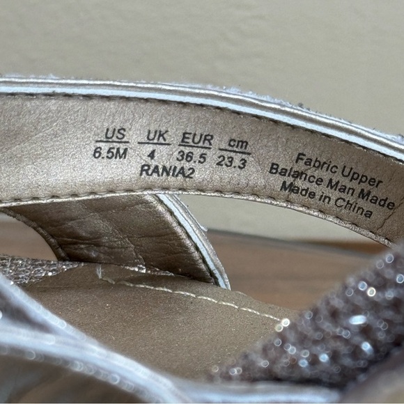 Franco Sarto Rania Ankle Strap Sandal - platinum glitter - size 6.5 - Picture 13 of 16